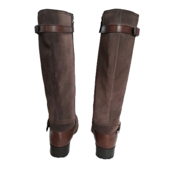Cole Haan Marla Brown Waterproof Tall Knee High Suede/ Leather Buckle Boots Sz 8 - Picture 7 of 9